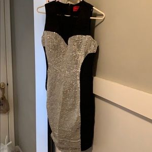Akira Chicago black and silver sequin dress.